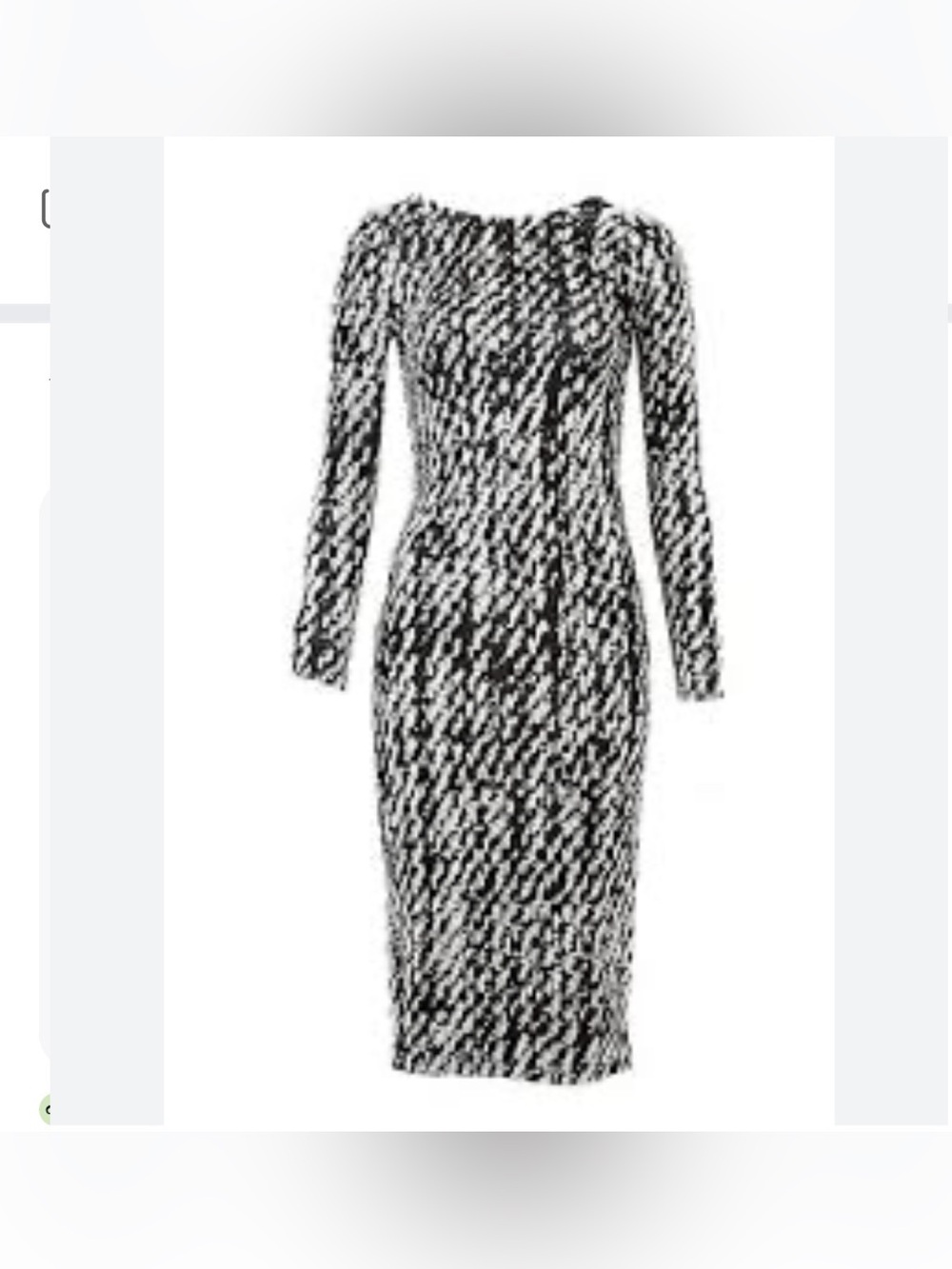Black and White Long Sleeve Sheath Dress